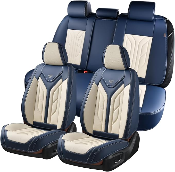 Coverado Car Seat Covers Full Set, Leather Seat Covers by COVERADOAUTO