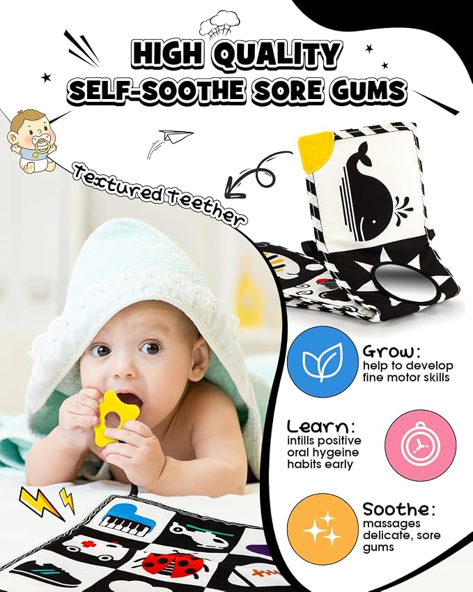 3 PCS Black and White High Contrast Baby Toys - Image 3