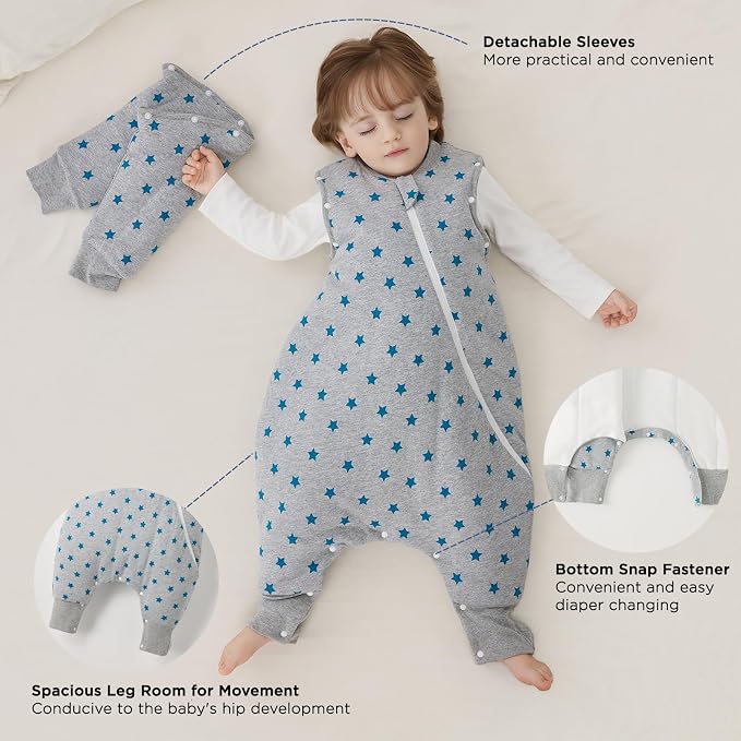 Duomiaomiao 3.5 TOG Toddler Sleep Sack 12-24 Months 100% Cotton Winter Side - Image 5