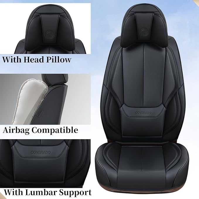 Coverado Car Seat Covers 5 Pieces, Full Set Universal Seat Covers - Image 4