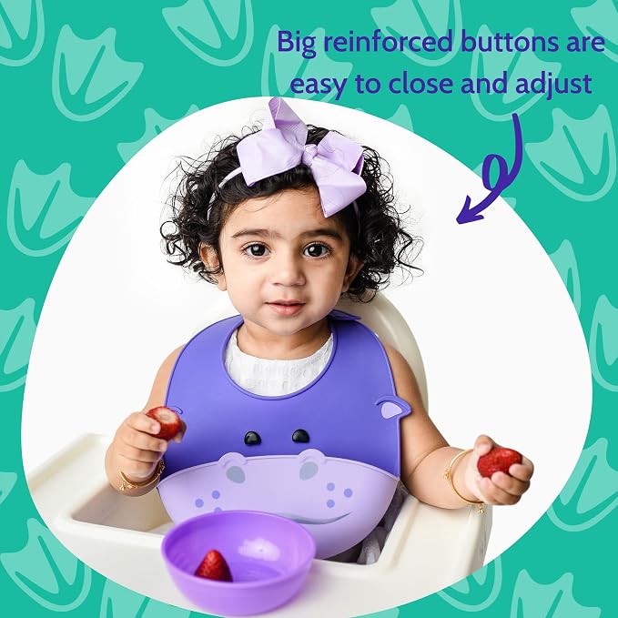 Silly Goose Silicone Animal Baby Bibs - Image 4
