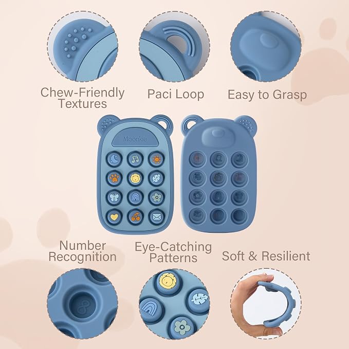 Moonkie Silicone Press Phone Teething Toy - Image 7