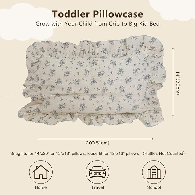 BuLuTu Cotton Muslin Toddler Pillowcases - Image 2