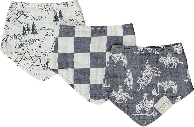 Mebie Baby Muslin Cotton Bib, 3 pack, Baby Bib Set by MebieBaby
