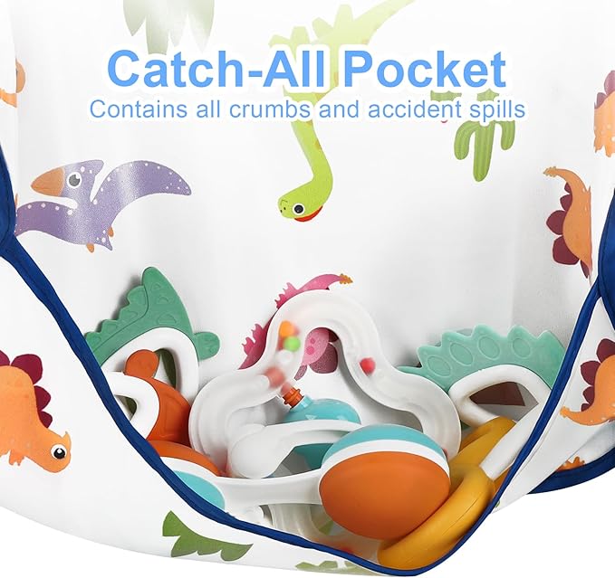 Accmor Baby Bibs, Waterproof Baby Toddler Bibs, Apron Smock Bib - Image 4