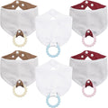 Baby Bandana Bibs & Teethers 6-Pack, 100% Organic Cotton, Super Absorbent & Soft by CUXFLS