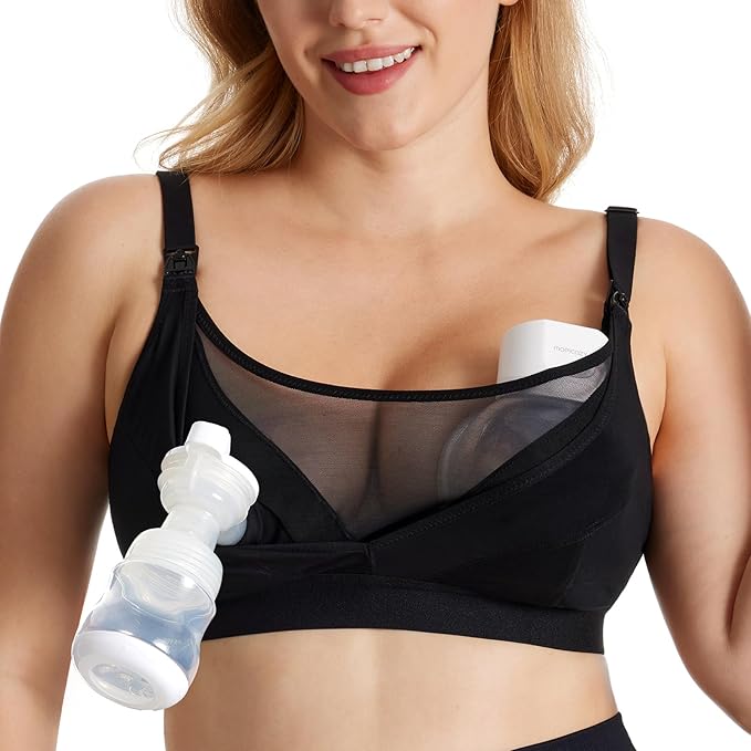 Momcozy Mesh Support Pumping Bra Hands Free Suitable by Momcozy