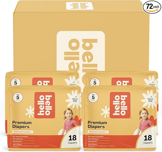 Hello Bello Diapers, Size 5 Wild Cats, Hypoallergenic by HelloBello