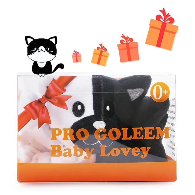 Pro Goleem Cat Loveys for Babies, Soft Security Blanket High Contrast Baby Toys - Image 7