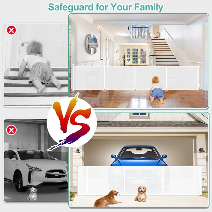 Upgrade 180 inch Retractable Baby Gates, EZIGO Extra Wide Baby Gate - Image 5