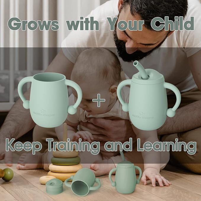 Cuddle Campus 100% Silicone Baby Training Cup, Shatterproof Toddler Sippy Cups - Image 5