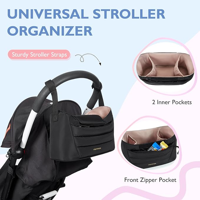 mommore Diaper Bag Tote with Stroller Organizer Puffer Bag Large Capacity Baby - Image 4