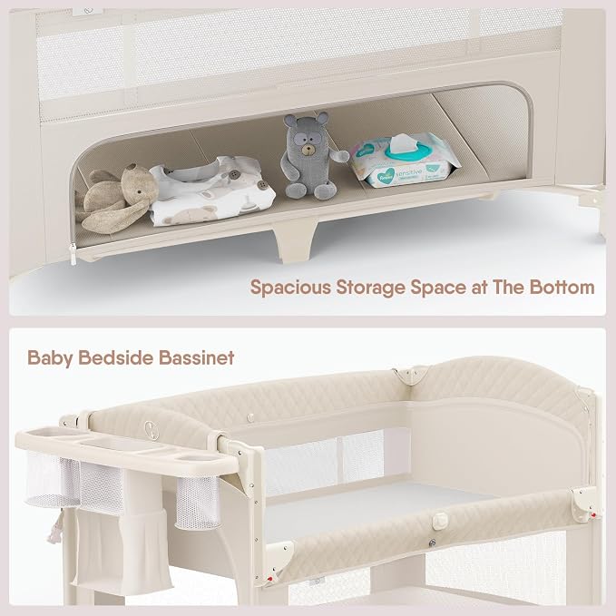 4 in 1 Baby Bassinet, Pack and Play, Bedside Crib Sleeper, Diaper Changer - Image 5