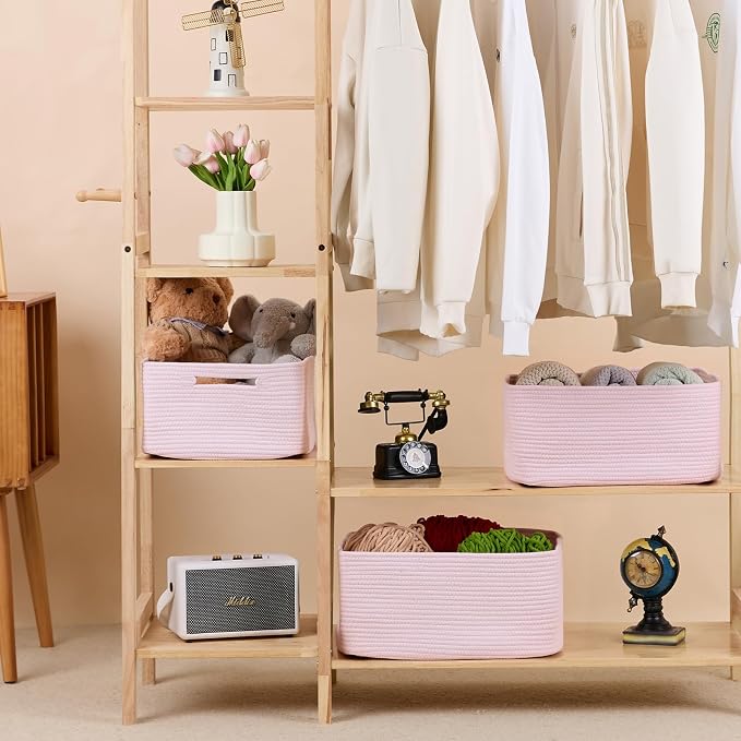 Large Storage Baskets for Organizing, Closet Shelf Baskets for Clothes Blanket - Image 3