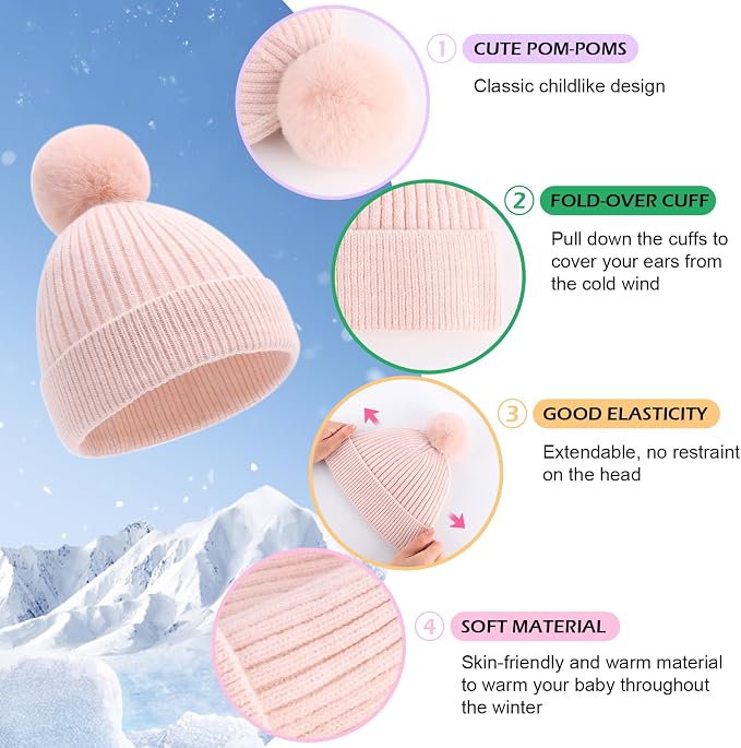 Girls Winter Hat Warm Toddler Beanie - Image 3