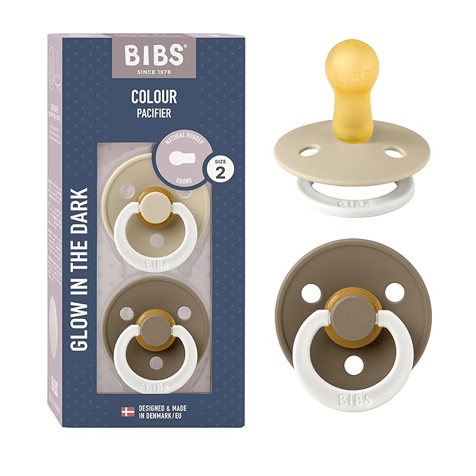 BIBS Pacifiers Colour Collection | Natural Rubber Baby Pacifier | Set of 2 by BIBS