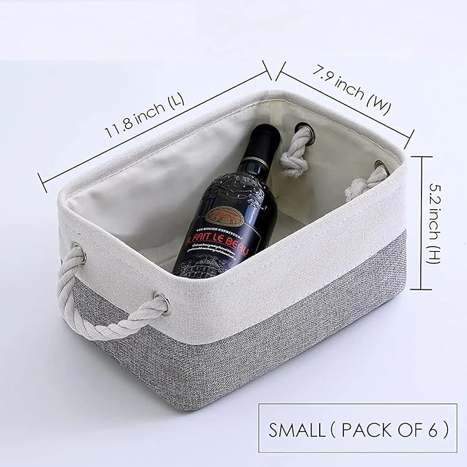 Storage Baskets 12x8x5 inch 10 Pack Fabric Baskets Foldable Storage Bins - Image 3