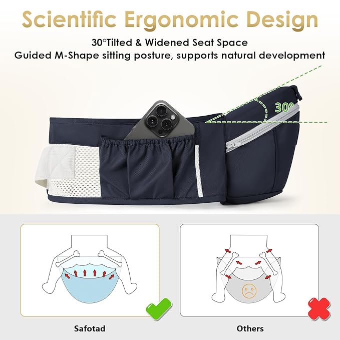 Baby Carrier Newborn to Toddler, Lightweight Ergonomic Baby Hip Seat Carrier Up - Image 2
