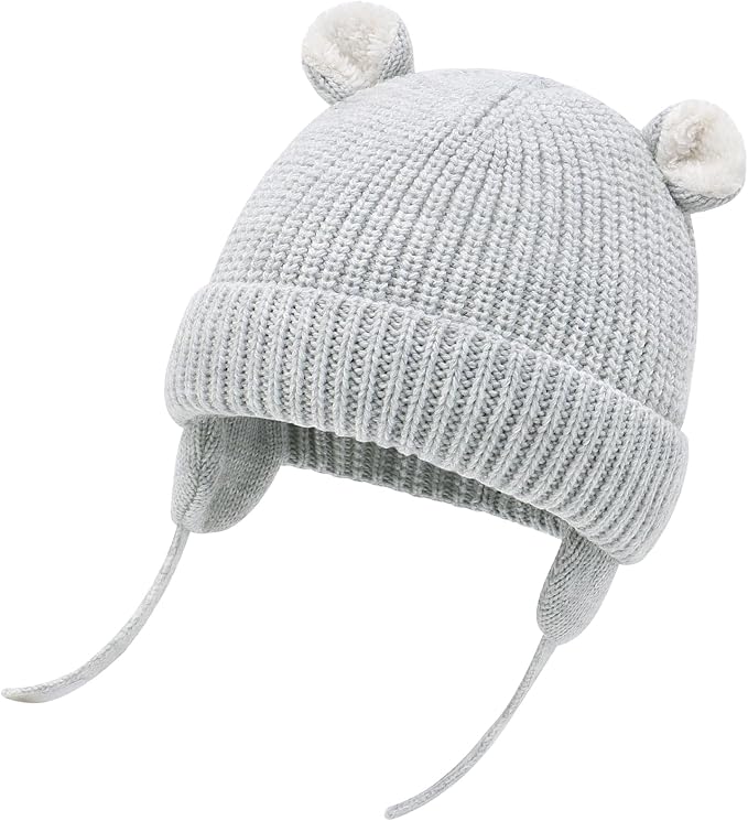 Duoyeree Cozy Baby Beanie with Earflaps and Fleece Lining - Image 2
