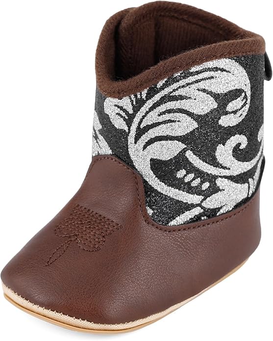MK MATT KEELY Leather Western Boots Cowboy Bootie Soft Sole Non-Slip Crib Shoes by MKMATTKEELY