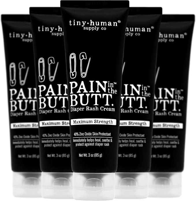 Pain in The Butt MAX Diaper Rash Cream, 40% Zinc Oxide, Natural Ingredients by TinyHumanSupplyCo