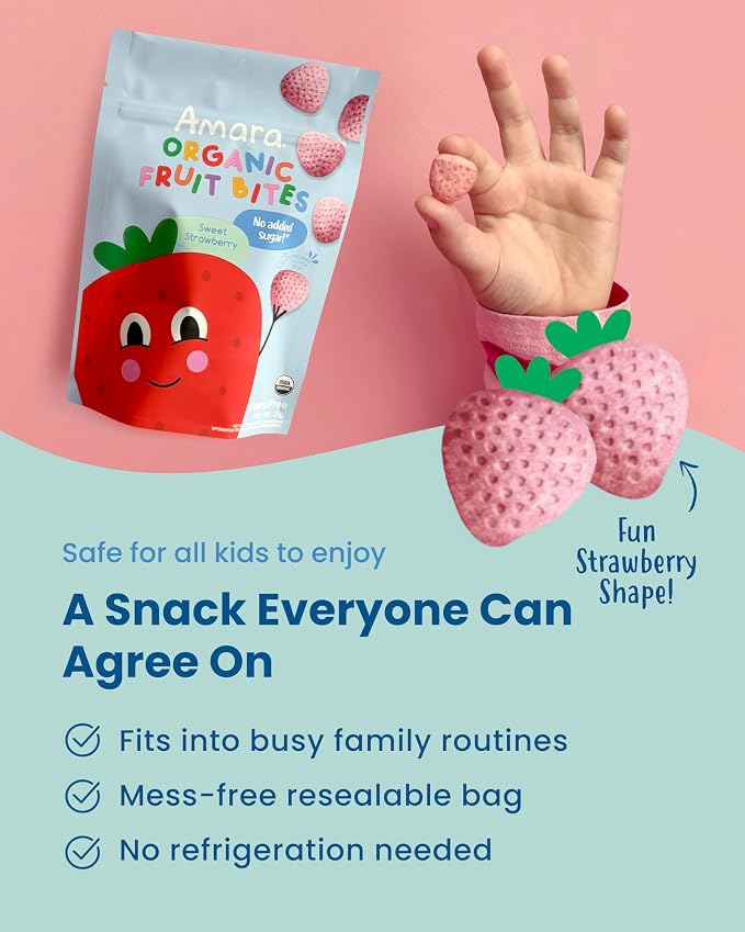 Amara Organic Fruit Bites Sweet Strawberry - Image 3
