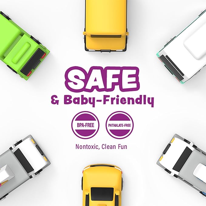 Tub Works® Vehicles™ Bath Cars Mold Free Bath Toys, 6 Pack | Sealed, No Hole - Image 6