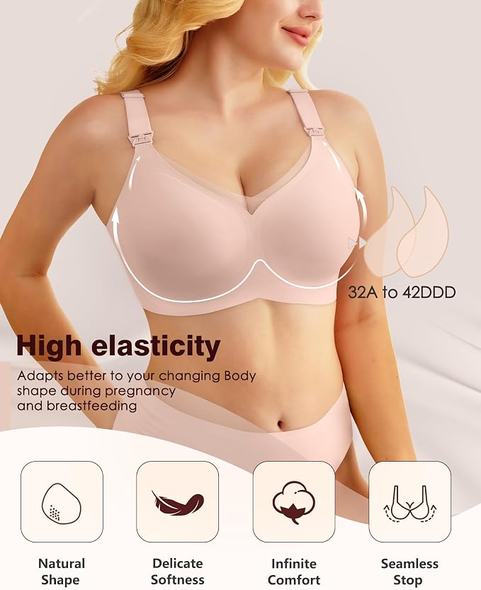 As Fairy Nursing Bras for Breastfeeding Mesh Lace Seamless Maternity Bra - Image 3
