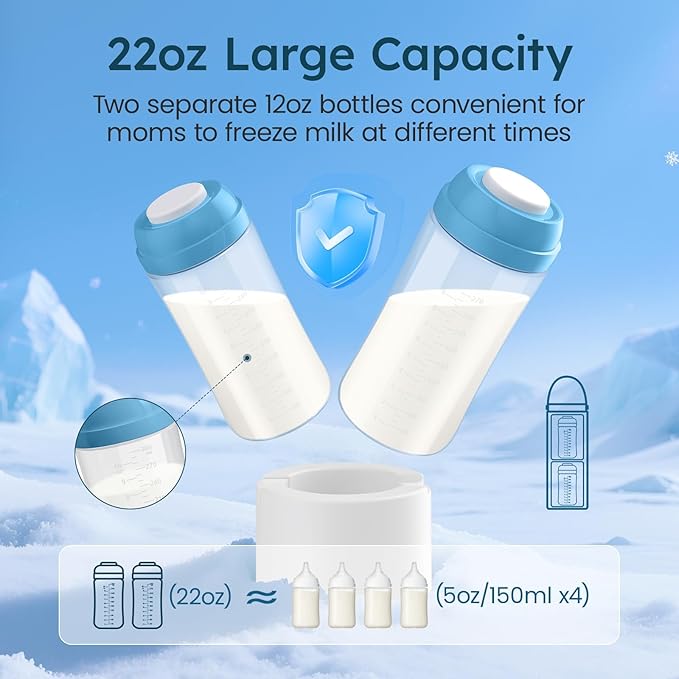 Portable Breast Milk Cooler for Travel, 22oz Large Capacity Breastmilk Chiller - Image 7
