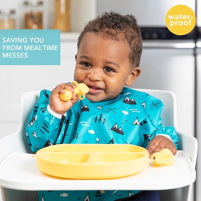 Bumkins Sleeved Bib for Girl or Boy, Baby and Toddler for 6-24 Mos, Essential - Image 2