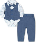 Baby Boy Clothes Suits Infant Gentleman Wedding Outfit Formal Dress Shirt Vest by Juivesia