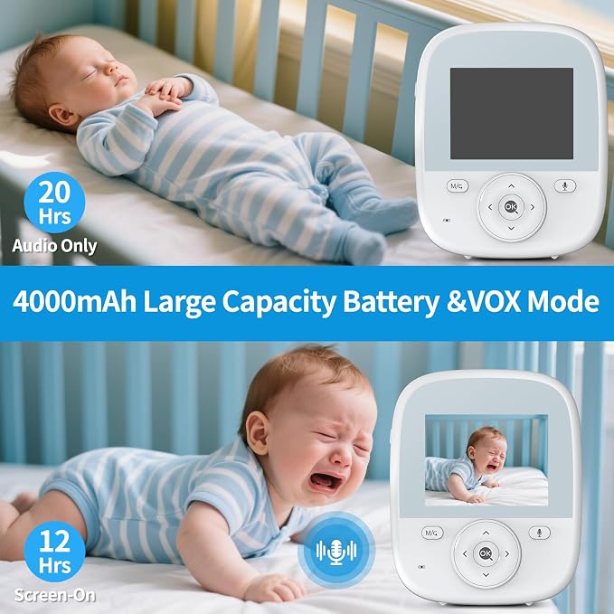 Baby Monitor with Camera and Audio, 2.8" Video Baby Monitor with Secure - Image 6