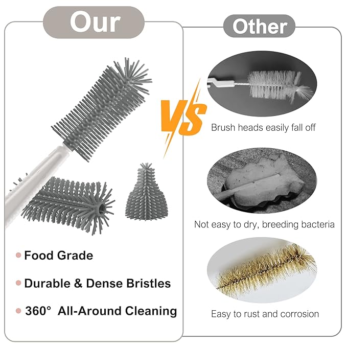 Baby Bottle Brush, 6 in 1 Bottle Cleaner Set - Image 5