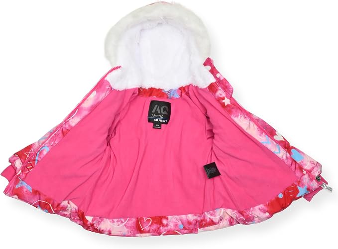 Arctic Quest Little Girls Bib Snow Pants and Ski Jacket Water-Resistant Snowsuit - Image 3