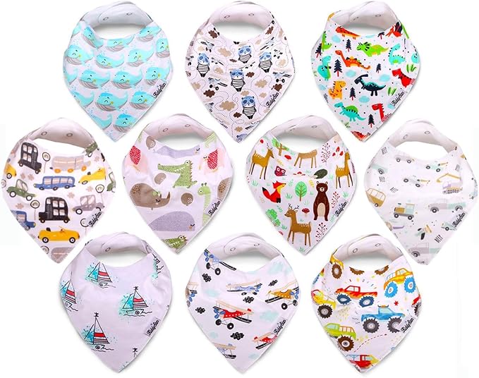 Organic Cotton Baby Bibs for Boys & Girls – Soft, Absorbent Teething & Drool by KiddyStar%C2%AE