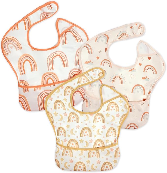 3-Pack Waterproof Baby Bibs for Eating by CoolaPeach