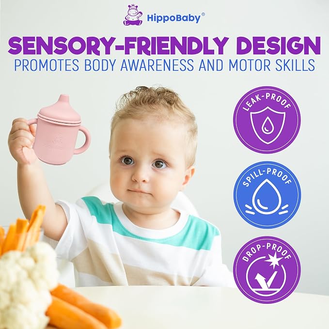Silicone Transition Sippy Cup for 6+ month old | Includes 1 Toddler straw cup & - Image 4
