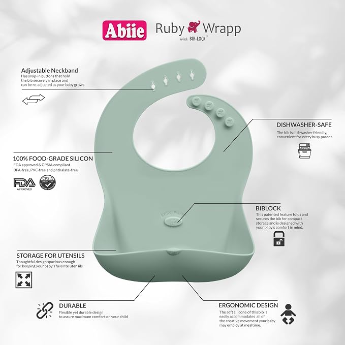 Abiie Ruby Wrapp Silicone Bibs for Babies - Image 4
