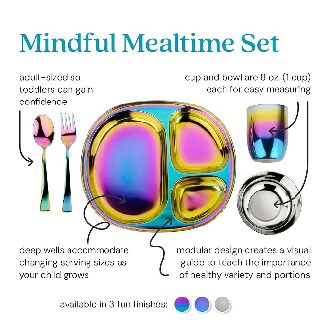 Ahimsa Stainless Steel Kids Dinnerware Set - Image 2