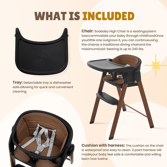 Convertible High Chairs for Babies & Toddlers. 5-in-1 Adjustable High Chair - Image 4
