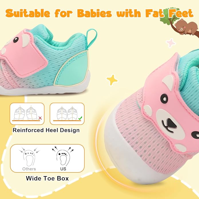 FEETCITY Baby Walking Shoes Wide Baby Shoes Boys Girls Infant Sneakers Crib - Image 2