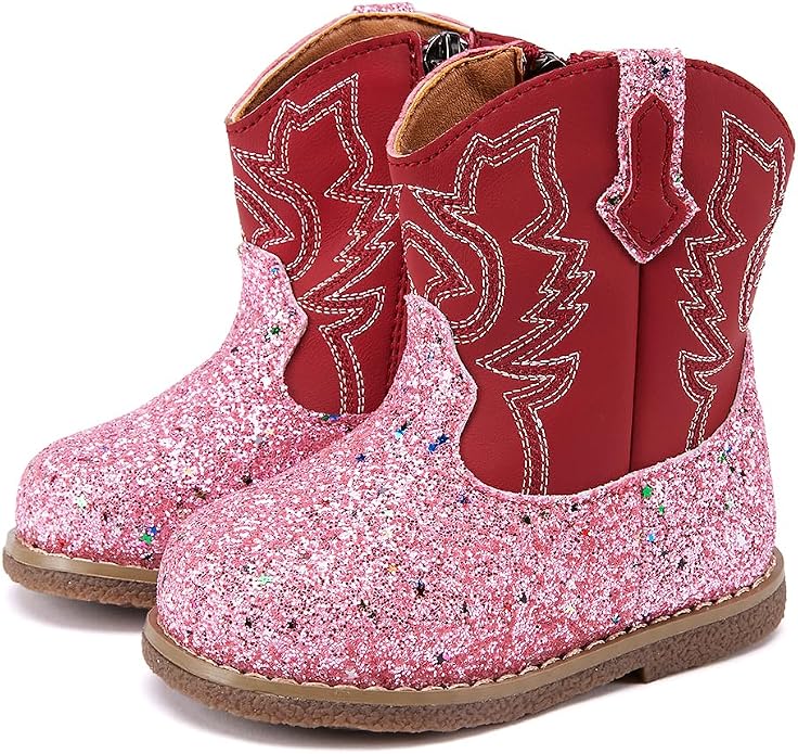 BMCiTYBM Baby Cowboy Cowgirl Boots Infant Western Shoes Boys Girls Round Toe by BMCiTYBM