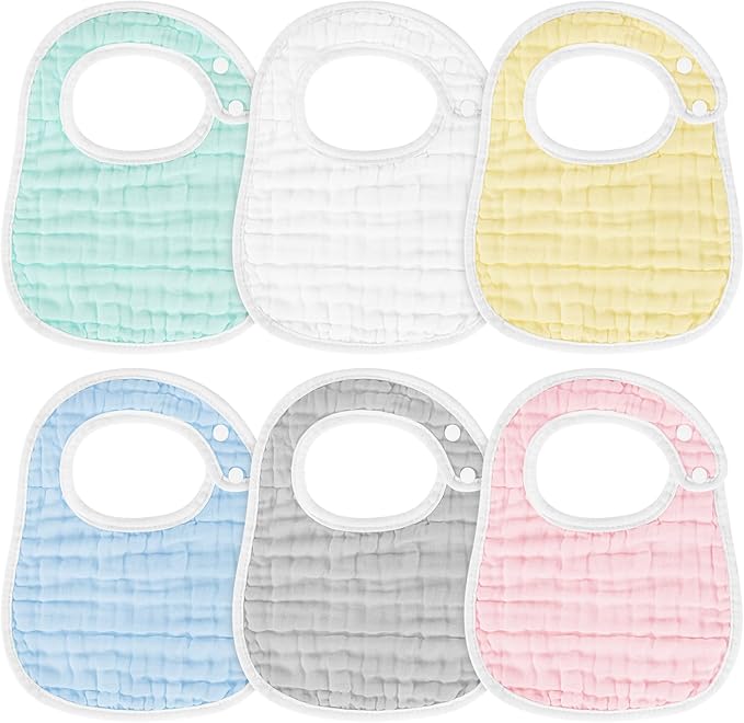 Accmor Muslin Baby Drool Bibs 6 Pack Baby Bandana Drool Bibs Soft Cotton Baby by Accmor