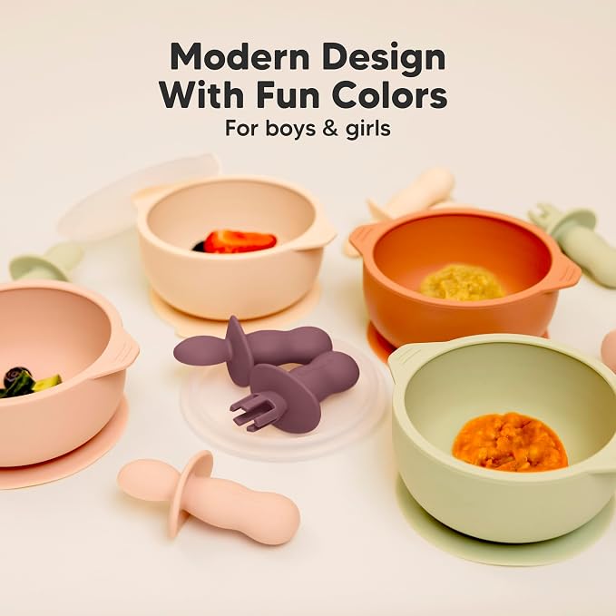 KeaBabies 4-Pack Silicone Baby Spoons and Forks Set - Image 9