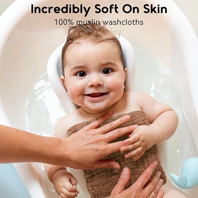 Muslin Baby Washcloths 6 Pack, 100% Cotton Wash Cloths - Image 2