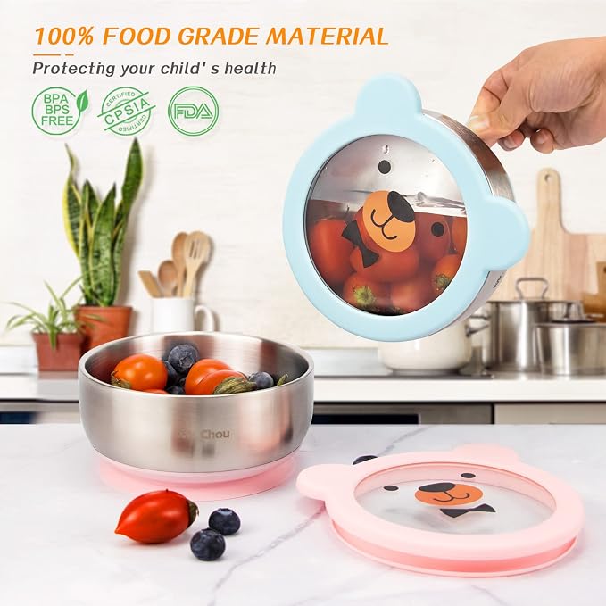MR. CHOU Food-Grade Stainless Steel Baby Bowls - Image 8