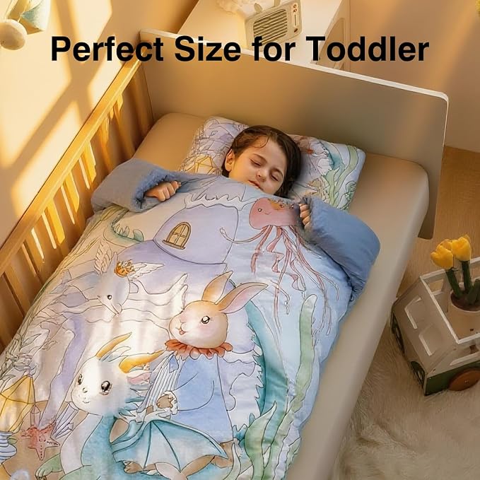 Reidio 1Pcs Toddler Pillow Double Sided Warm Plush & Minky Dot Fabric Kids - Image 6