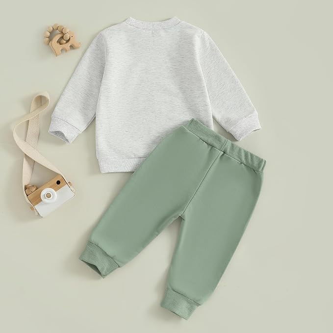 Nyapruwe Toddler Baby Boy Fall Outfit Funny Print Long Sleeve Sweatshirt - Image 7