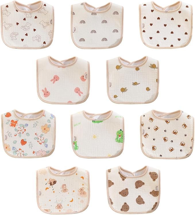 Baby Bandana Bibs, 6 Pack Waterproof Toddler Bib, Soft Cotton Absorbent Baby by Unknown