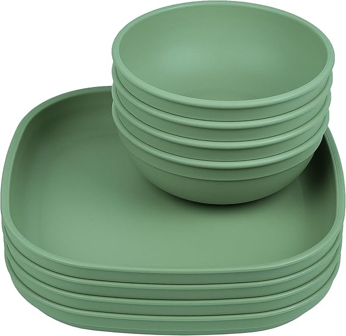 Re-Play Toddler Plates - 9 In and Bowls - 20 Oz. - Kids Plates and Bowls by Re-Play